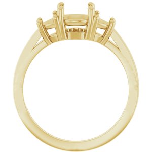 14K Yellow Gold 6.5 mm Round Engagement Ring Mounting