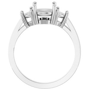 14K White Gold 7.4 mm Round Engagement Ring Mounting
