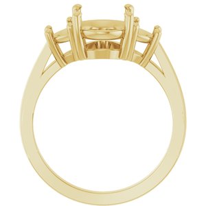 14K Yellow Gold 10x8 mm Oval Engagement Ring Mounting