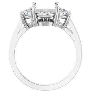Platinum 10x8 mm Oval 3/4 CTW Natural Diamond Semi-Set Engagement Ring