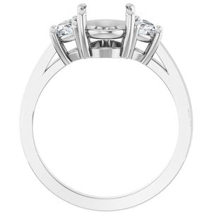 14K White Gold 9 x 7 mm Oval 3/4 CTW Lab-Grown Diamond Semi-Set Engagement Ring