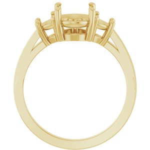 14K Yellow Gold 9x7 mm Oval Engagement Ring Mounting