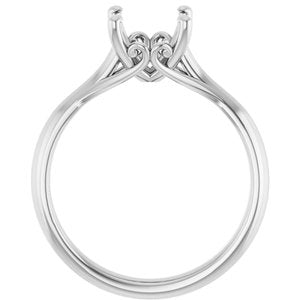 14K White Gold 8 mm Round Solitaire Engagement Ring Mounting