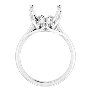 10K White Gold 15x11 mm Emerald Solitaire Engagement Ring Mounting