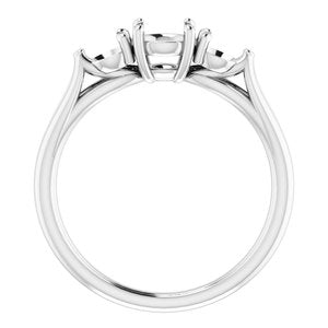 14K White Gold 5.5 mm Round Engagement Ring Mounting