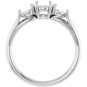 14K White Gold 5.2 mm Round Engagement Ring Mounting