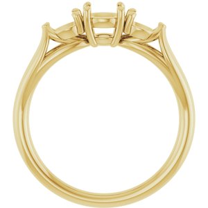 14K Yellow Gold 5.2 mm Round Engagement Ring Mounting
