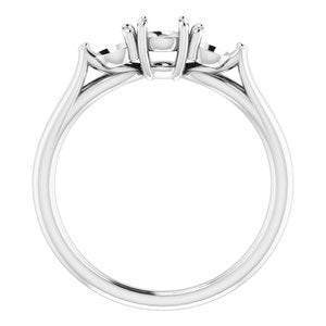 14K White Gold 4.4 mm Round Engagement Ring Mounting