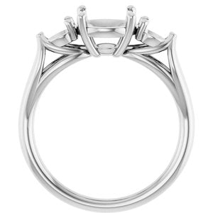 14K White Gold 8 mm Round Engagement Ring Mounting