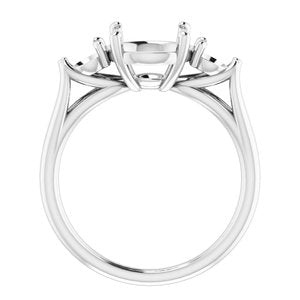 14K White Gold 8.8 mm Round Engagement Ring Mounting