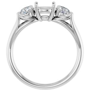 14K White Gold 6.5 mm Round 1/2 CTW Lab-Grown Diamond Semi-Set Engagement Ring