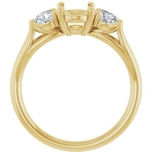 14K Yellow Gold 9 x 7 mm Oval 1/2 CTW Lab-Grown Diamond Semi-Set Engagement Ring