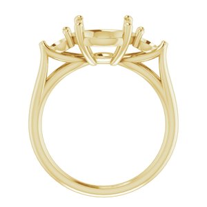 14K Yellow Gold 9.4 mm Round Engagement Ring Mounting