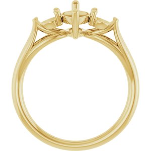 14K Yellow Gold 10x5 mm Marquise Engagement Ring Mounting