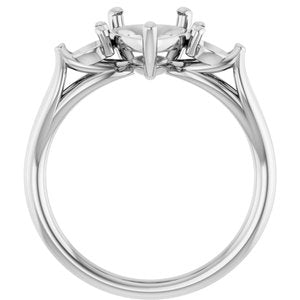 14K White Gold 10x7 mm Pear Engagement Ring Mounting