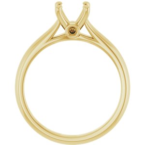 14K Yellow Gold 6.5 mm Round Engagement Ring Mounting