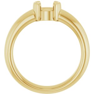 14K Yellow Gold 5.8 mm Round Half-Bezel Solitaire Engagement Ring Mounting