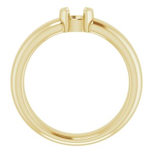 14K Yellow Gold 4.4 mm Round Half-Bezel Solitaire Engagement Ring Mounting