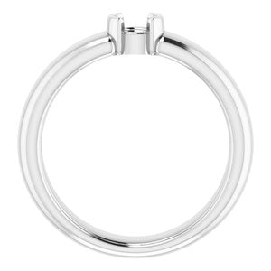 14K White Gold 4.1 mm Round Half-Bezel Solitaire Engagement Ring Mounting