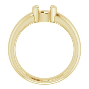 14K Yellow Gold 6 mm Round Half-Bezel Solitaire Engagement Ring Mounting