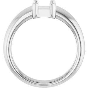 14K White Gold 5x5 mm Square Half-Bezel Solitaire Engagement Ring Mounting
