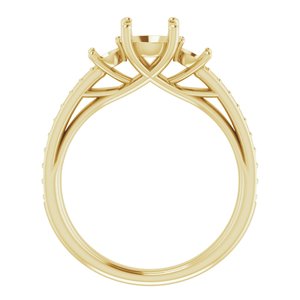 14K Yellow Gold 6 mm Round Engagement Ring Mounting