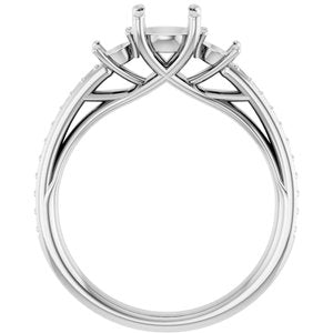 14K White Gold 5.8 mm Round Engagement Ring Mounting