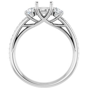14K White Gold 5.8 mm Round 3/8 CTW Natural Diamond Semi-Set Engagement Ring