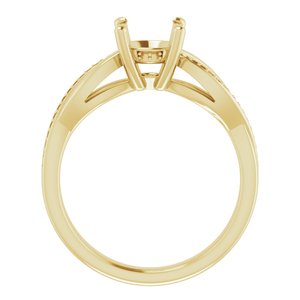 14K Yellow Gold 7 mm Round Engagement Ring Mounting