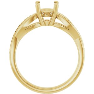 14K Yellow Gold 8x6 mm Oval Engagement Ring Mounting