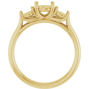14K Yellow Gold 6 mm Round Engagement Ring Mounting