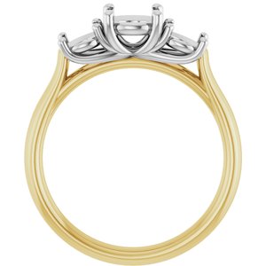 14K Yellow/White Gold 6 mm Round Engagement Ring Mounting