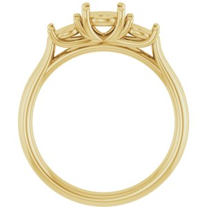 14K Yellow Gold 5.5 mm Round Engagement Ring Mounting