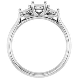 10K White Gold 5.2 mm Round Engagement Ring Mounting