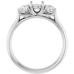 14K White Gold 5.2 mm Round 5/8 CTW Lab-Grown Diamond Semi-Set Engagement Ring