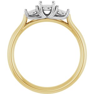 14K Yellow/White Gold 4.4 mm Round Engagement Ring Mounting