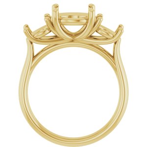 14K Yellow Gold 9 mm Round Engagement Ring Mounting