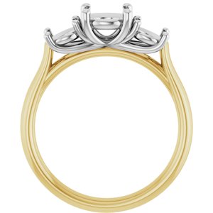 14K Yellow/White Gold 6.5 mm Round Engagement Ring Mounting