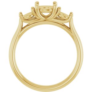 10K Yellow Gold 6.5 mm Round Engagement Ring Mounting