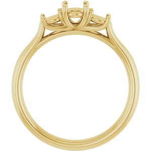 14K Yellow Gold 6x4 mm Oval Engagement Ring Mounting