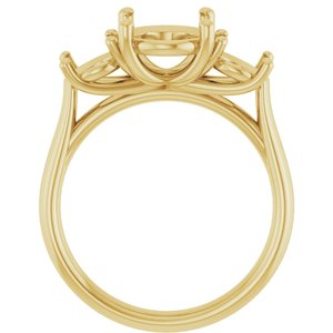 10K Yellow Gold 10x8 mm Oval Engagement Ring Mounting