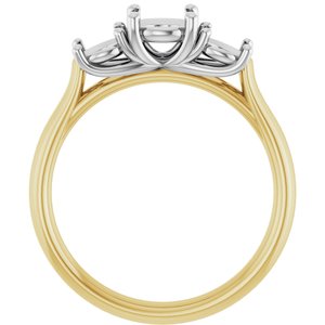 14K Yellow/White Gold 5.8 mm Round Engagement Ring Mounting