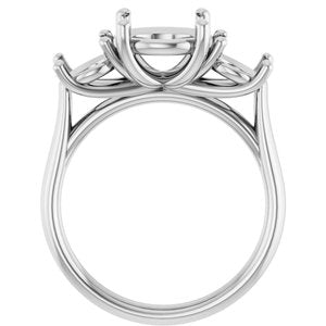 10K White Gold 8.8 mm Round Engagement Ring Mounting