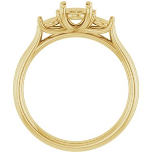 14K Yellow Gold 7x5 mm Oval Engagement Ring Mounting