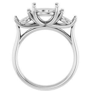 Platinum 9.4 mm Round Engagement Ring Mounting