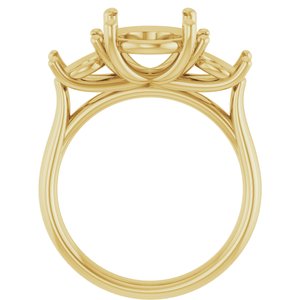 14K Yellow Gold 11x9 mm Oval Engagement Ring Mounting