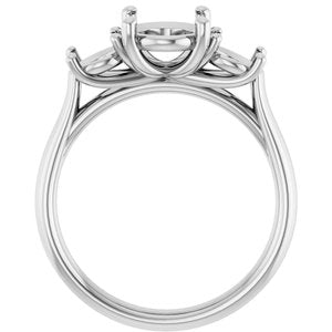 Platinum 9x7 mm Oval Engagement Ring Mounting