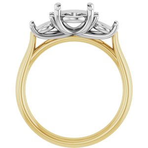 14K Yellow/White Gold 9x7 mm Oval Engagement Ring Mounting