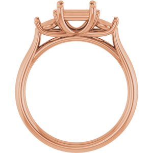 14K Rose Gold 5.5x5.5 mm Square Engagement Ring Mounting