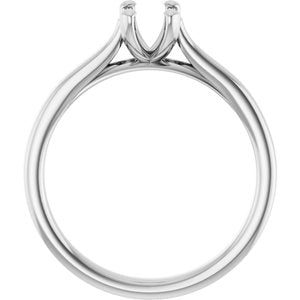 Platinum 6x4 mm Emerald Engagement Ring Mounting